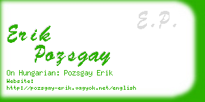 erik pozsgay business card